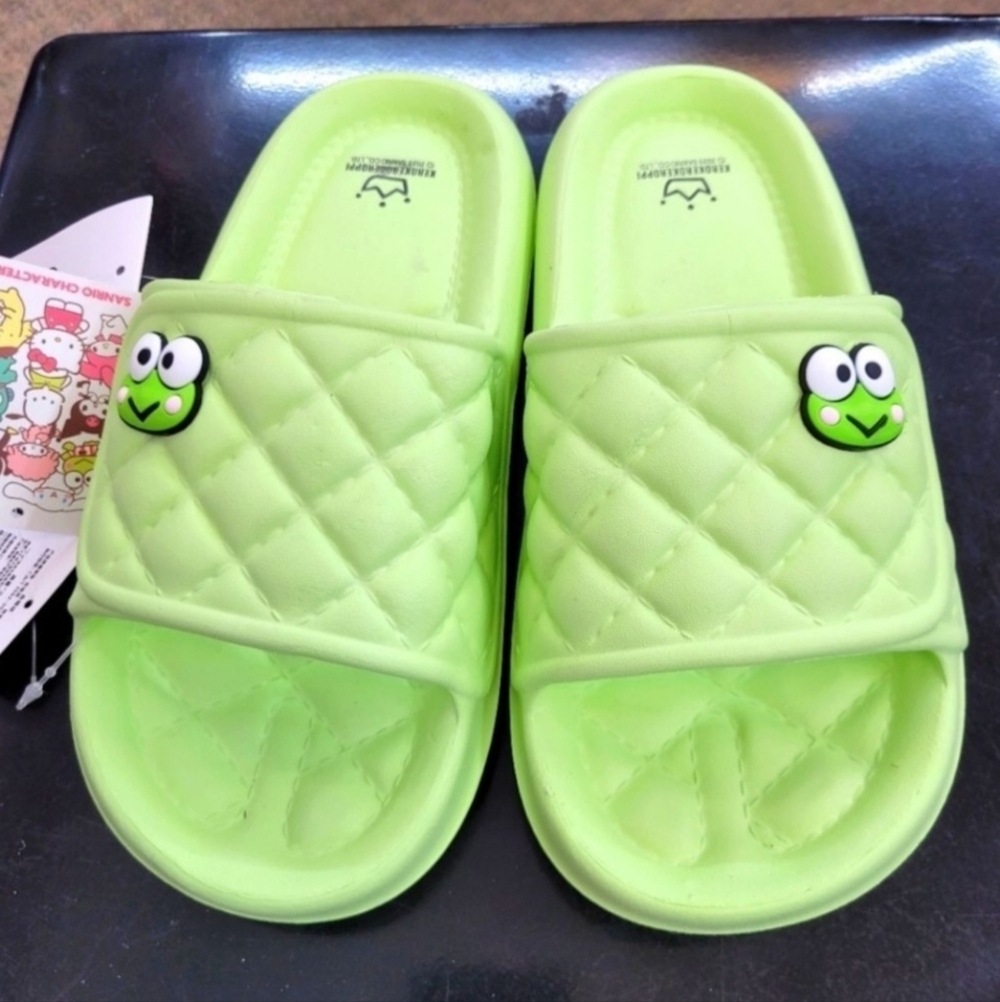 Brand New Sanrio Keroppi Green Slippers US 7.5
